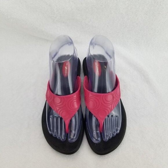 ✅Okabashi Thong Sandals Pink/Black Flip Flops Women’s  Small/5-6 Summer Shoes - Picture 5 of 10